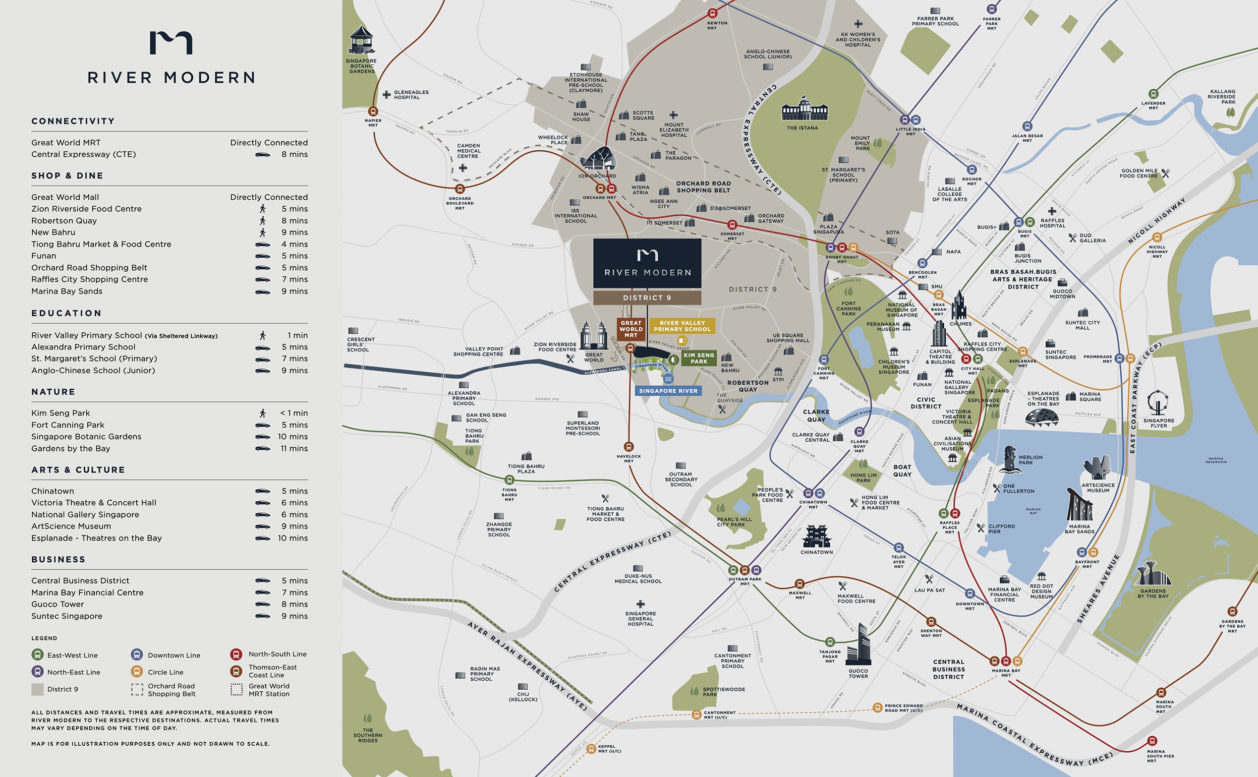River Modern Location Map