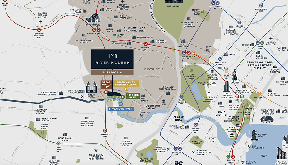 River Modern Location Map Thumbnail